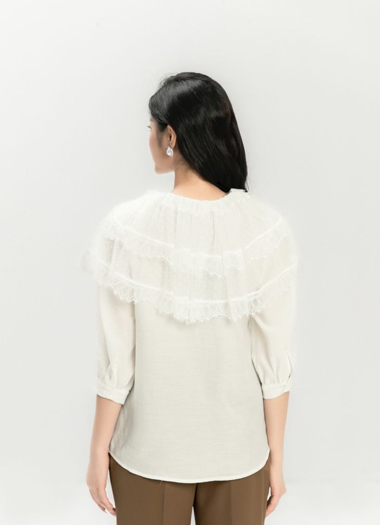  SƠ MI TRẮNG PHỐI BÉO SM16482 