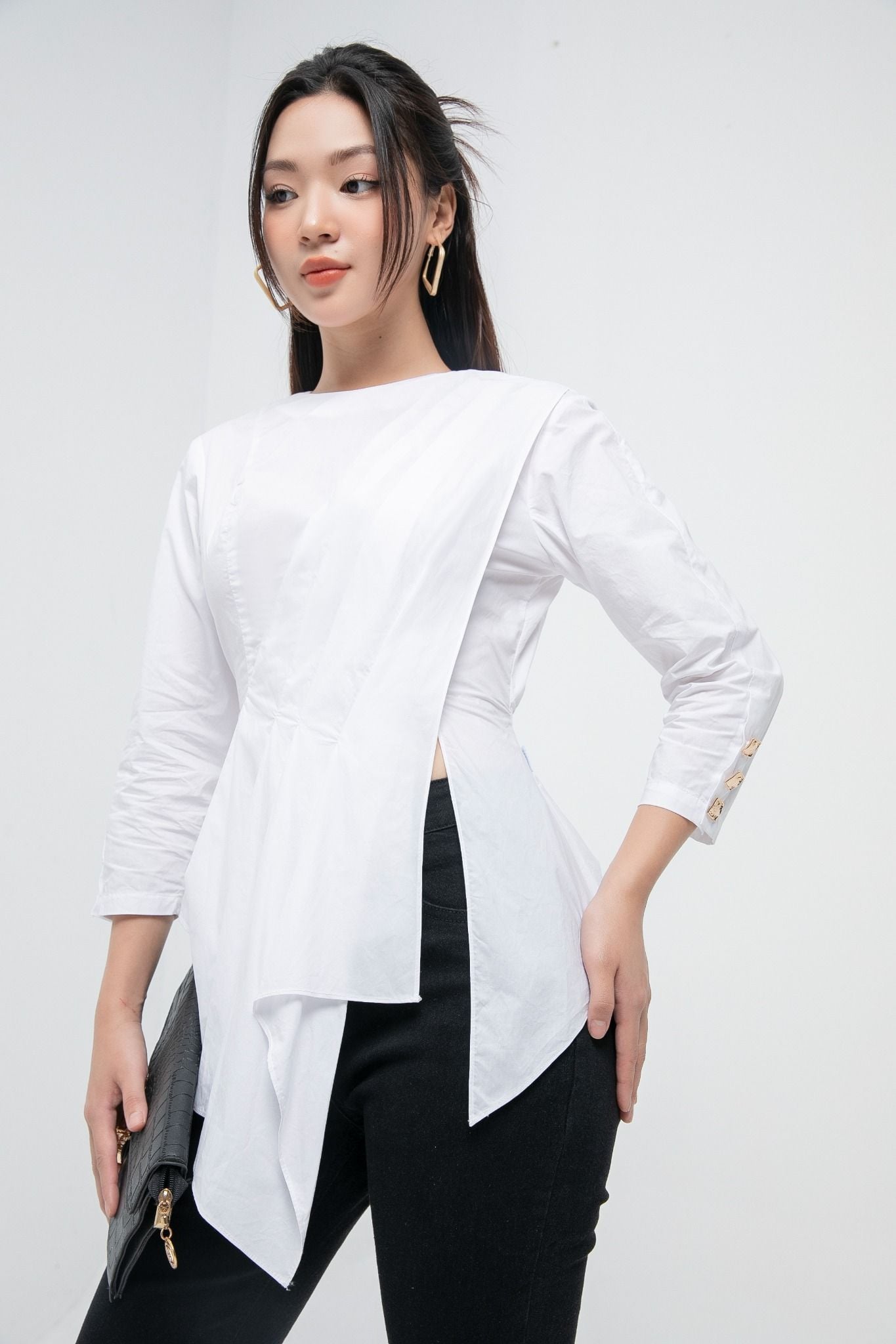 ÁO THIẾT KẾ VẠT CHÉO SM18322