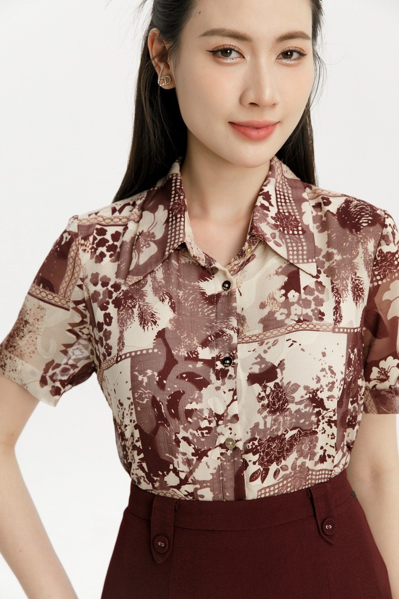 SƠ MI HỌA TIẾT SM18462