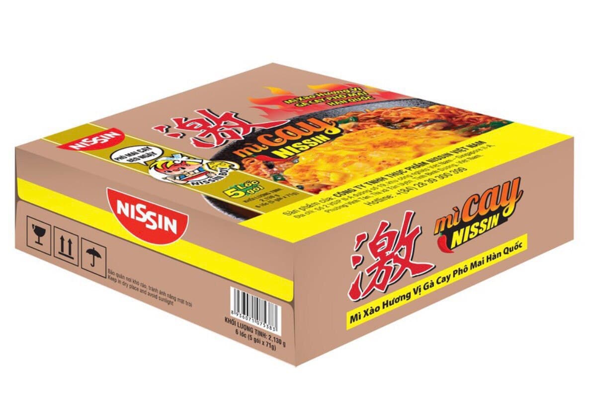 Mì Xào Nissin Vị Bò Phô Mai Gói 70g