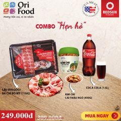 Combo Lẩu Bulgogi Thịt Ba Chỉ Bò Mỹ (770g) và Kim Chi Cải Thảo Ngò (450g)