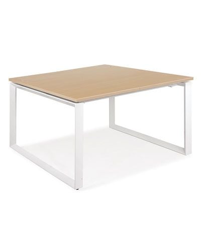 Bàn 1906B14-2 - Bàn làm việc cụm đôi chân sắt trắng