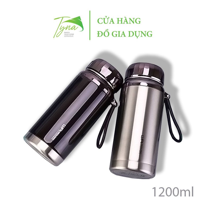 Combo bình giữ nhiệt Inox SUS 304 cao cấp WA NBOLONG 1200ml kèm Set ống hút Inox + Túi giữ nhiệt 2 lớp