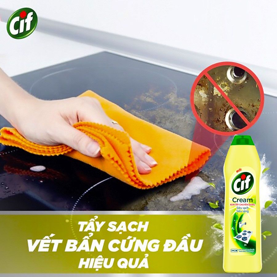 Kem tẩy đa năng nhà bếp CIF chanh vàng 690g