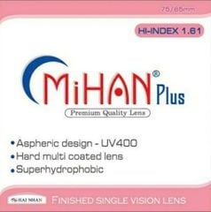 MiHAN 1.61 CHỐNG PHẢN QUANG PLUS, SIÊU TRƠN, UV400