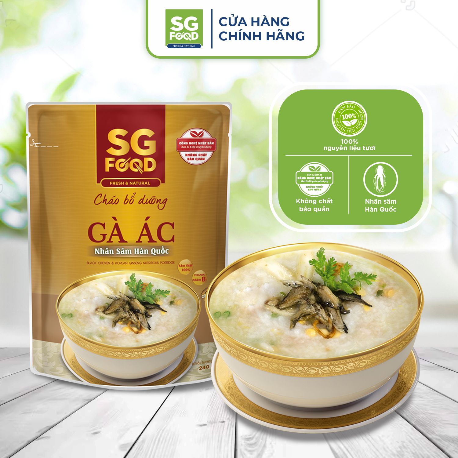 chao bo duong ga ac nhan sam 240g