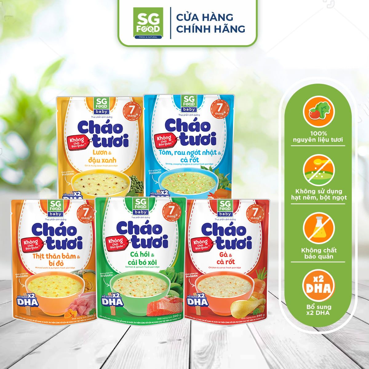loc 5 55 chao tuoi baby 240g ga thit bam tom luon ca hoi