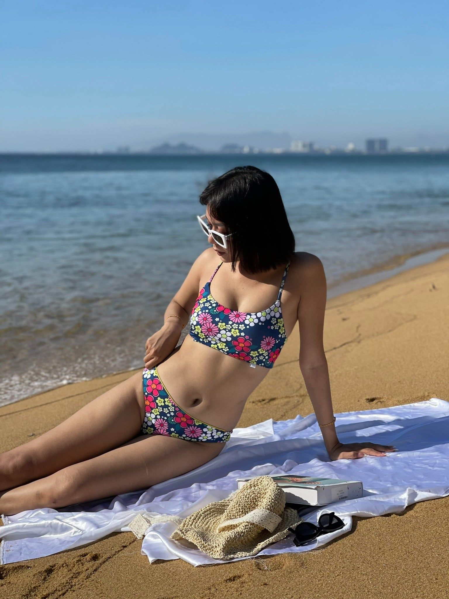  Yellow Space Hibiscus Top 