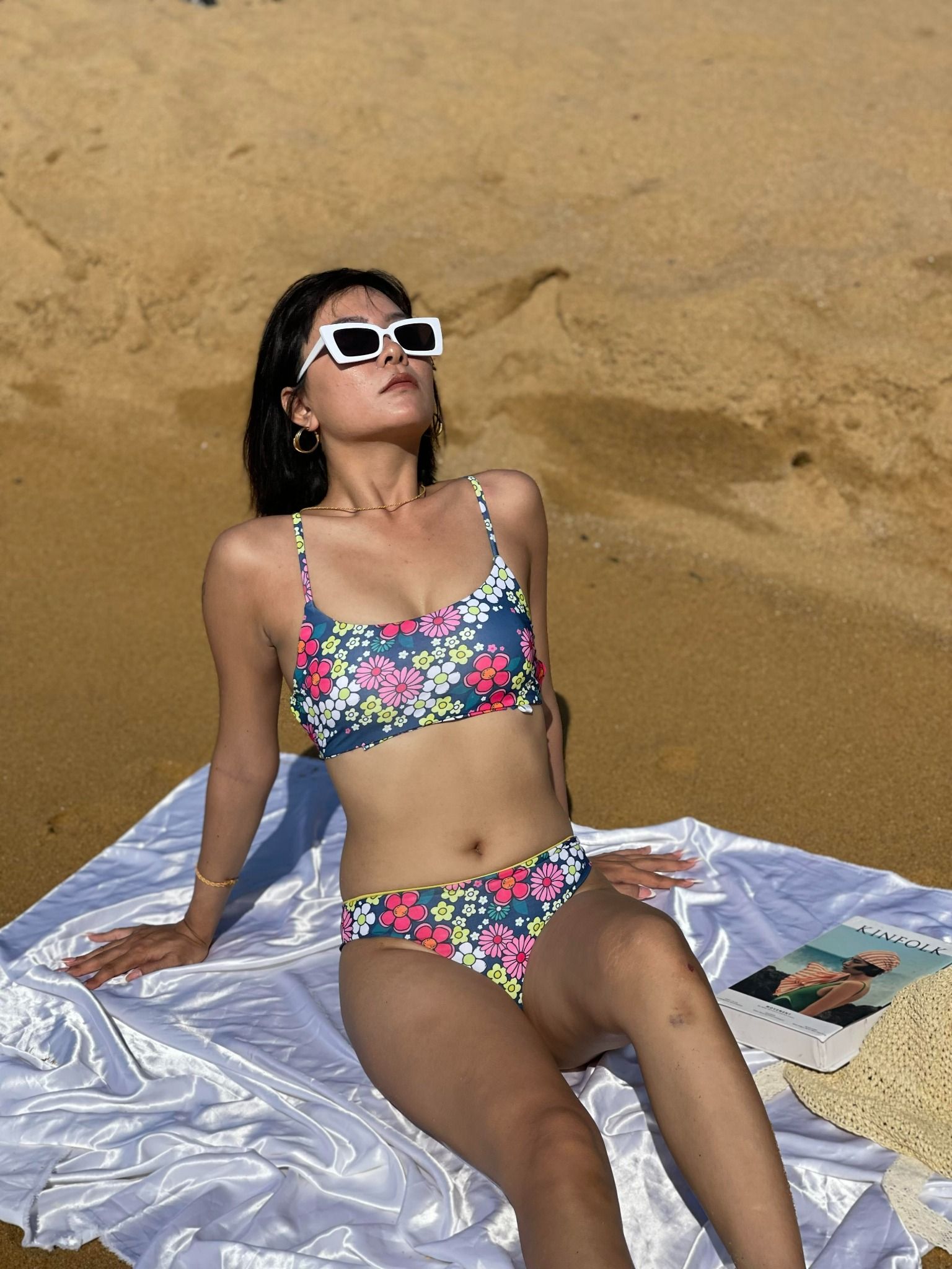  Yellow Space Hibiscus Top 