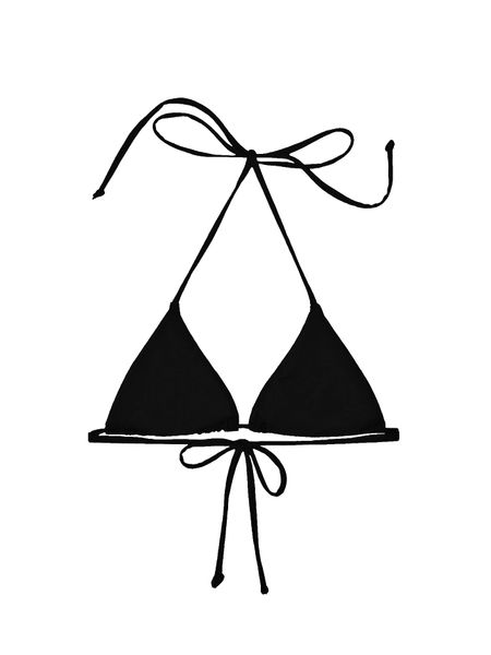  Áo bơi tam giác cột dây màu đen - Charcoal Triangle Top 