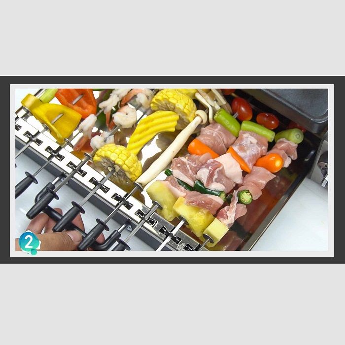  Bếp nướng không khói GM-H. Vừa nướng trên chảo vừa làm thịt xiên BBQ đồng thời. 