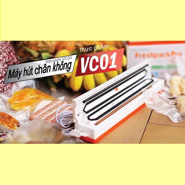  Máy hút chân không bảo quản thực phẩm mini VC01. Kiểu dáng nhỏ gọn, bảo quản thực phẩm lâu hơn. 