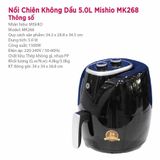  Nồi Chiên Không Dầu 5.0L Mishio MK268 