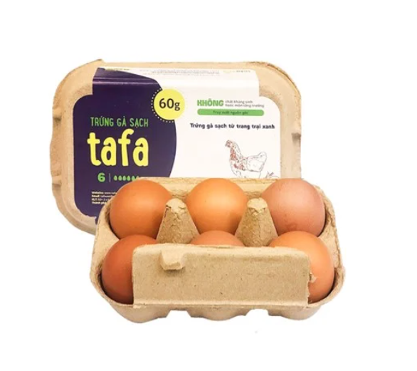  Trứng Gà Tươi Tafa - Hộp 6 trứng 