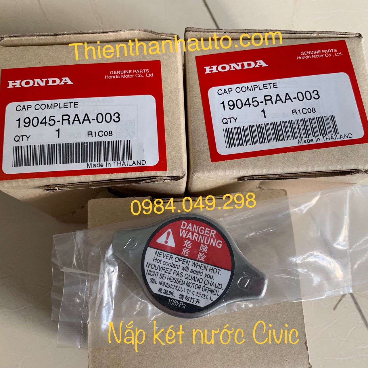 Nắp két nước Honda Civic 1.8 - 2.0 chính hãng - 19045RAA003 - Thienthanhauto.com