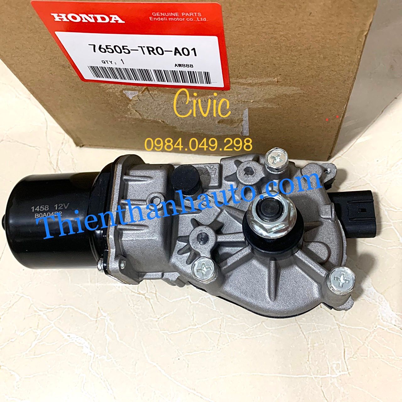 Mô tơ gạt mưa Honda Civic 2013-2014-2015 - Xuất xứ Japan - 76505TR0A01