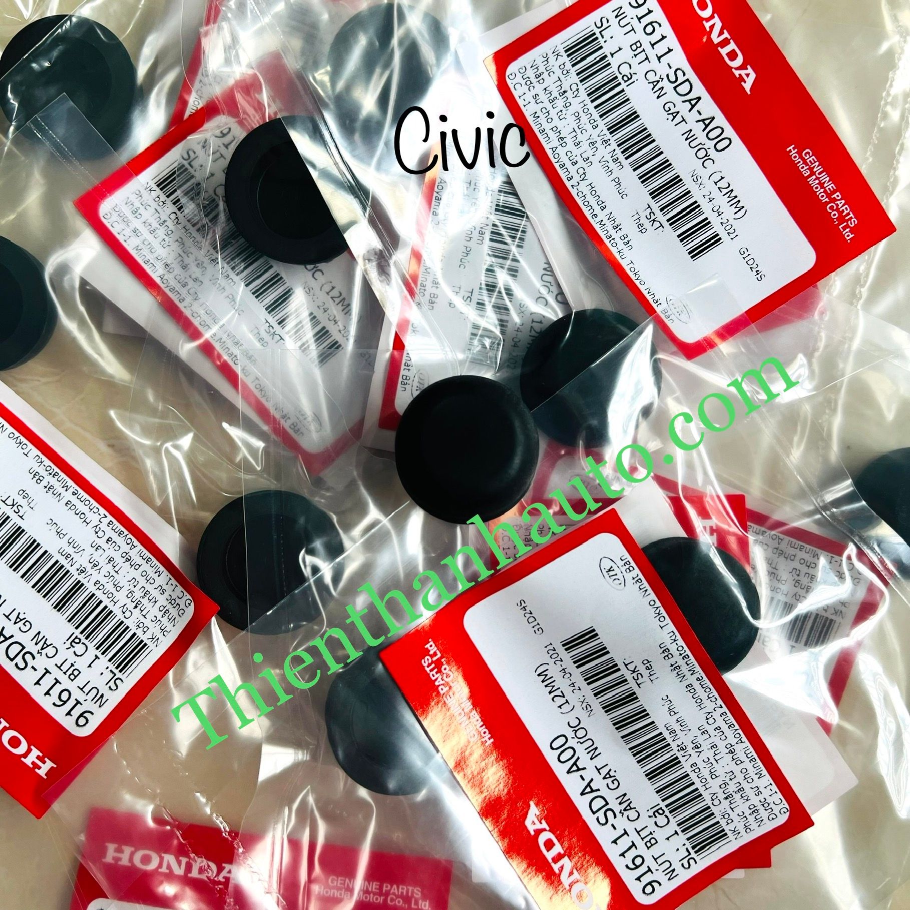 Nút cao su đậy ốc cần gạt mưa Honda Civic 2013-2021 chính hãng - 91611SDAA00
