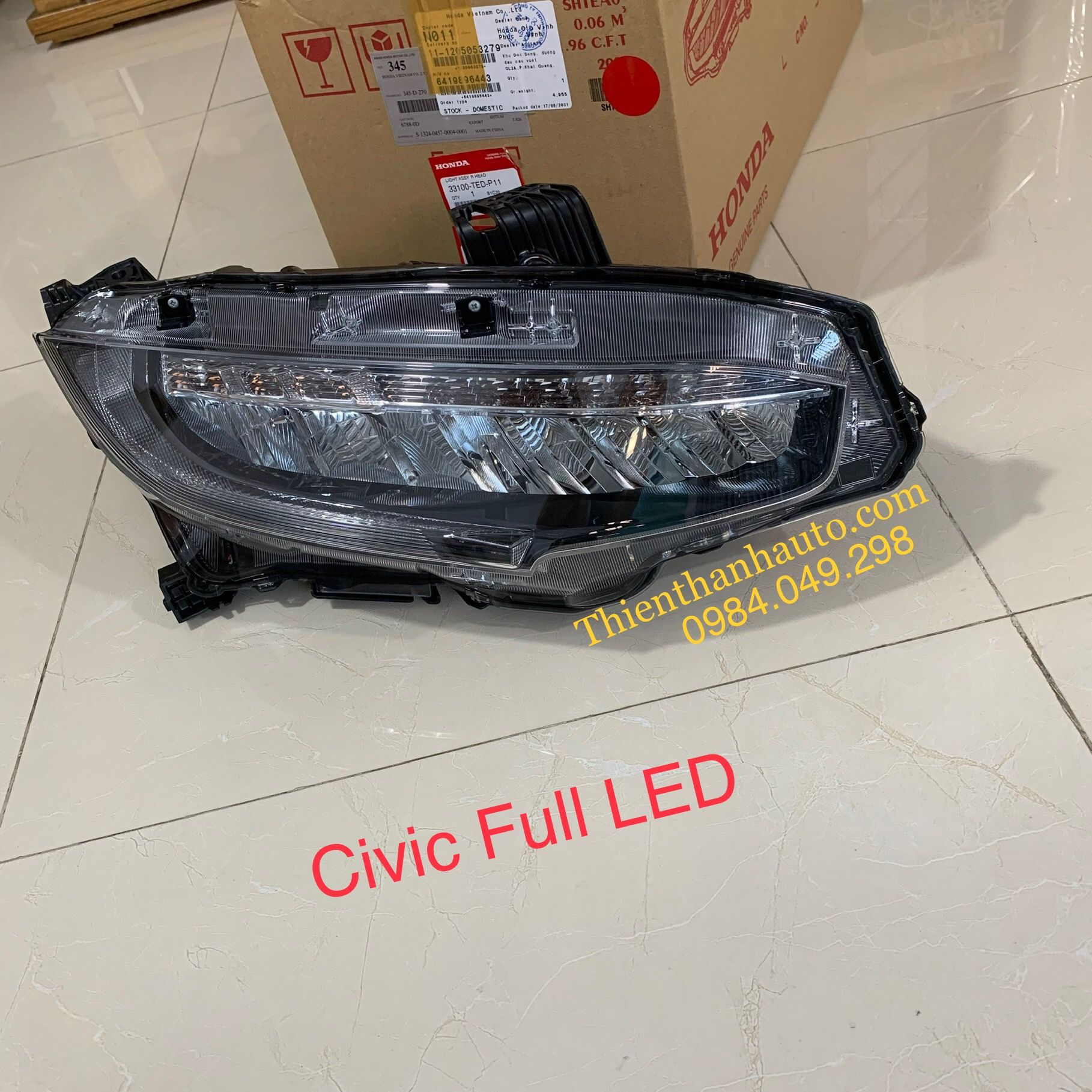 Đèn pha Honda Civic chính hãng full LED đời 2016-2021 - 33100TEDP11 -Phụ tùng ô tô Thiên Thanh