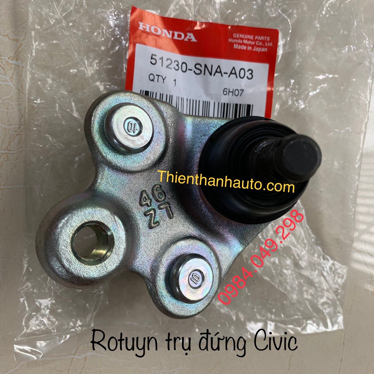Rotuyn trụ đứng trái (bên lái) - Rotuyn càng A Honda Civic nhập khẩu từ Honda Nhật Bản - 51230SNAA03