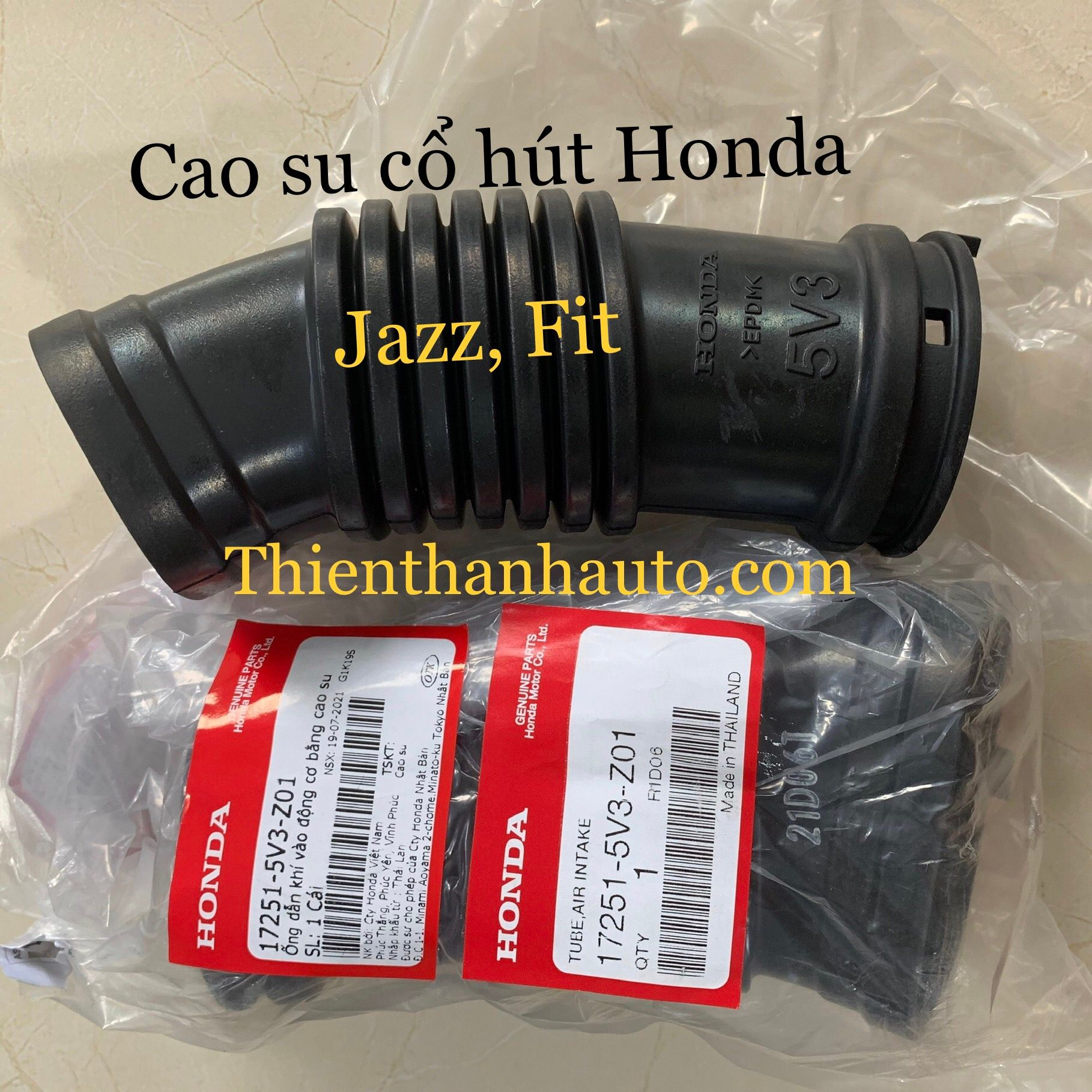 Cao su cổ hút - Ống gió bầu le Honda Jazz, Fit chính hãng - Thienthanhauto.com