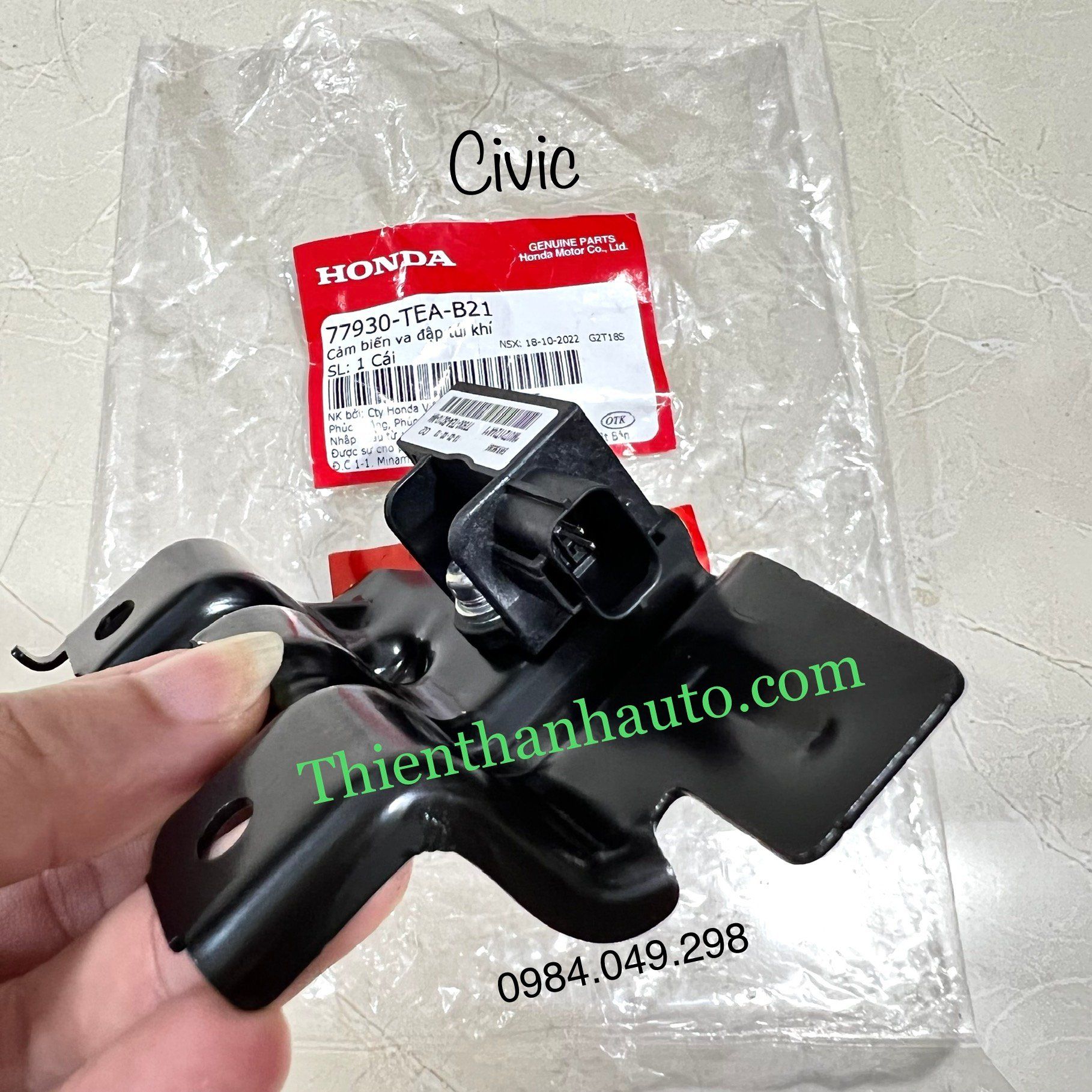 Cảm biến túi khí trước Honda Civic 2016-2017-2018-2019-2020-2021 chính hãng - 77930TEAB21