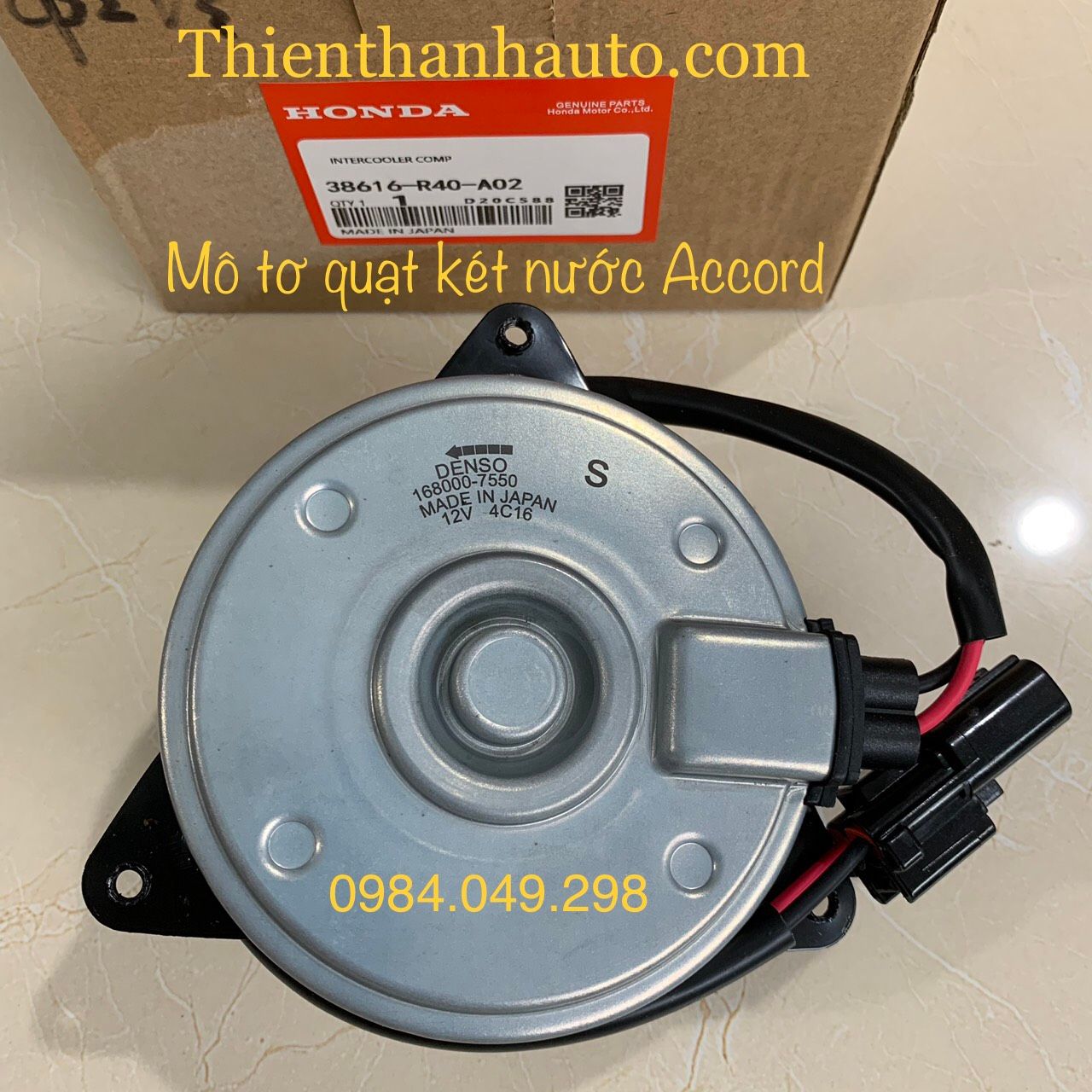 Mô tơ quạt két nước Honda Accord - Hàng Denso Nhật Bản giá tốt - 38616R40A02