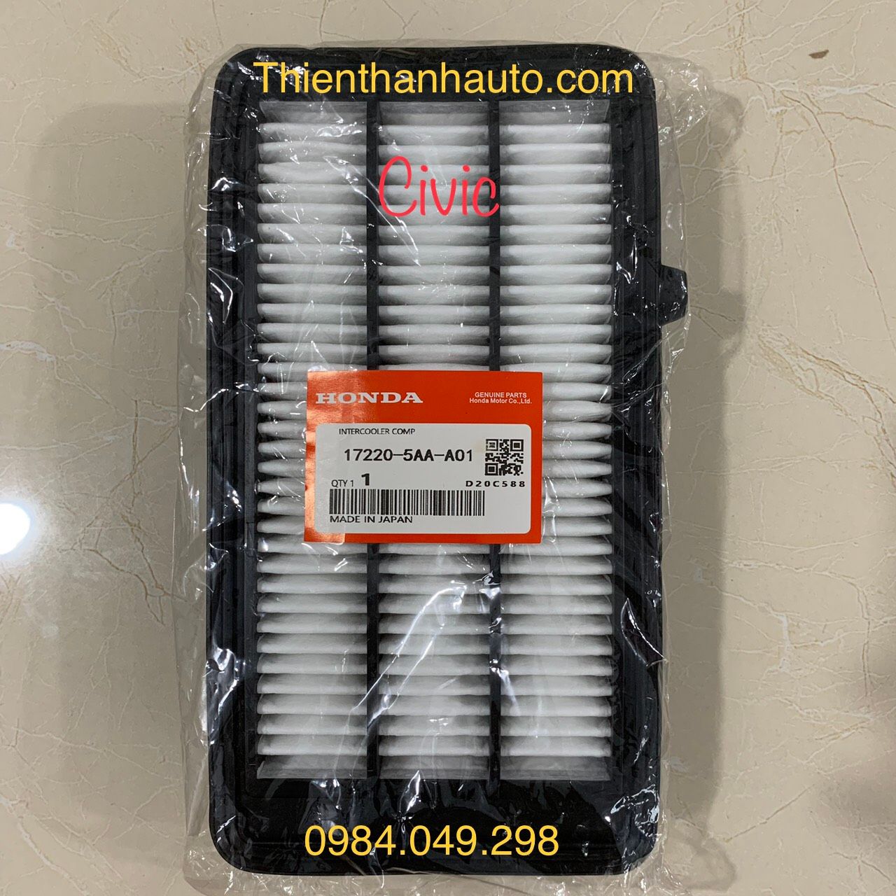 Lọc gió động cơ Honda Civic 2.0 - Made in Japan, phân phối toàn quốc - Tel: 0984.049.298