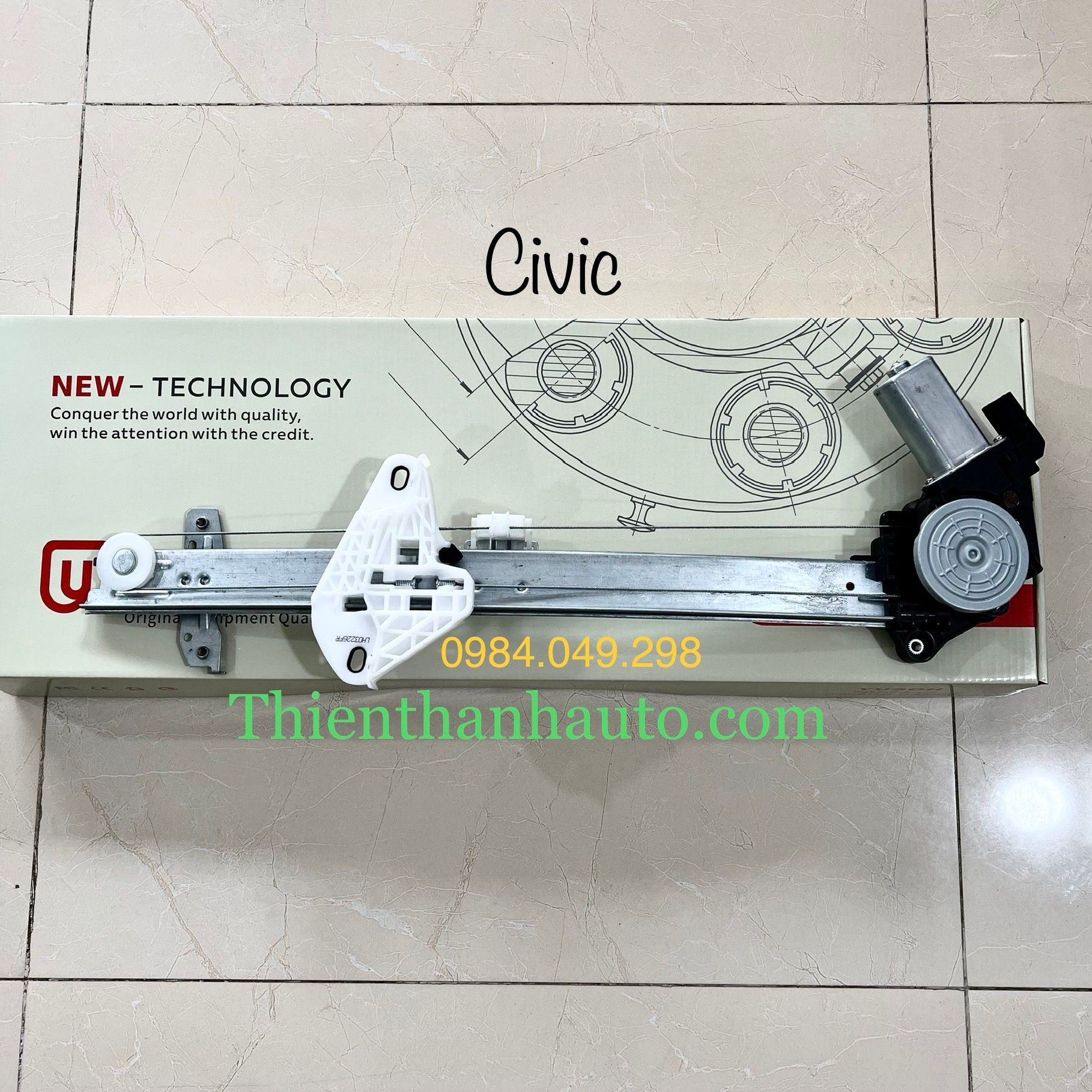 Mô tơ compa lên xuống kính cửa trước bên phải Honda Civic 2016-2017-2018-2019-2020-2021