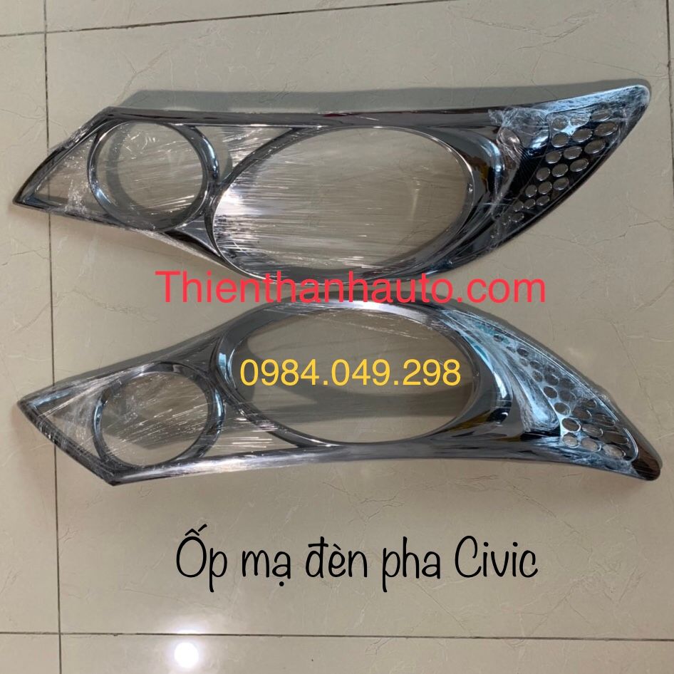 Ốp mạ đèn pha Honda Civic 2006-07-08-09-10-11-2012 - Thienthanhauto.com