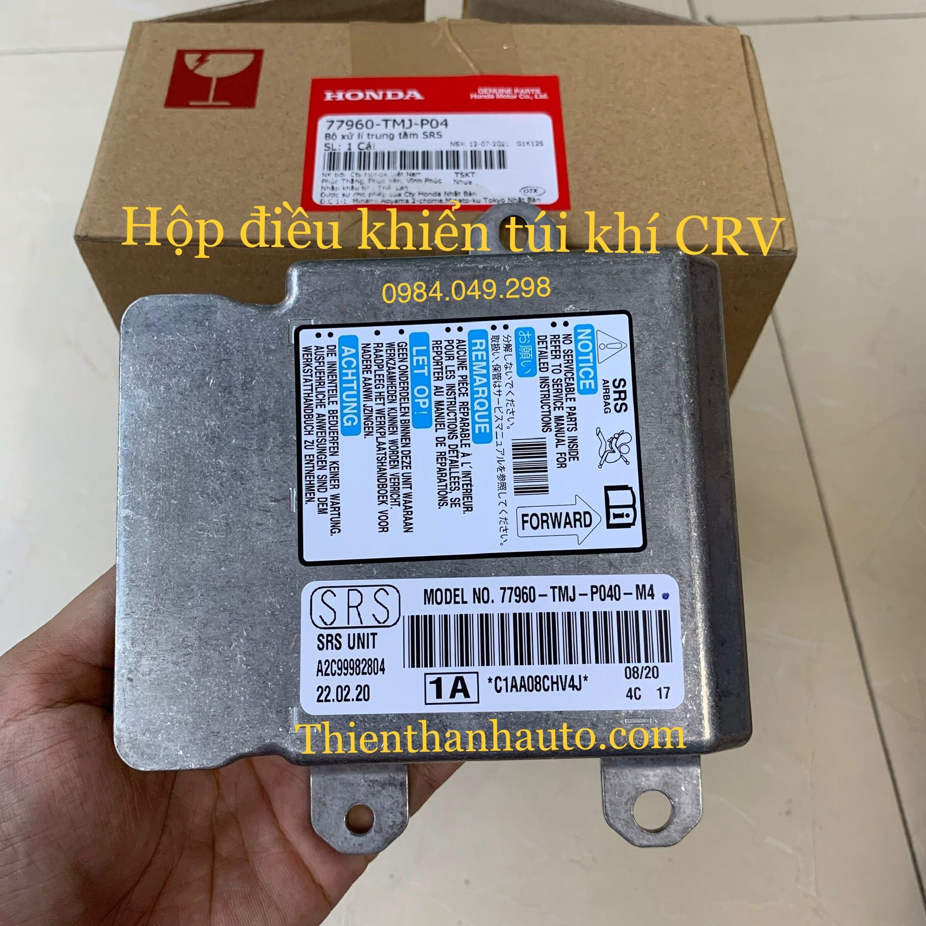 Hộp điều khiển túi khí Honda CRV 2017-2021 chính hãng - 77960TMJP04 -Thienthanhauto.com