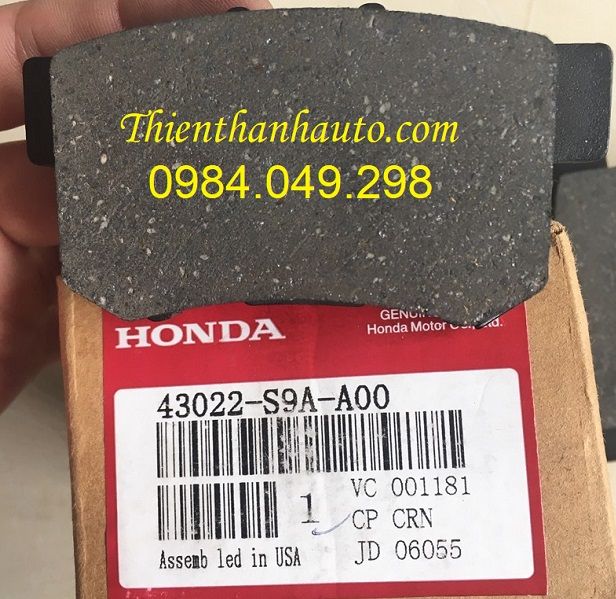 Má phanh (bố thắng) sau Honda CRV nhập khẩu từ Mỹ, phân phối toàn quốc - Phụ tùng ô tô Thiên Thanh