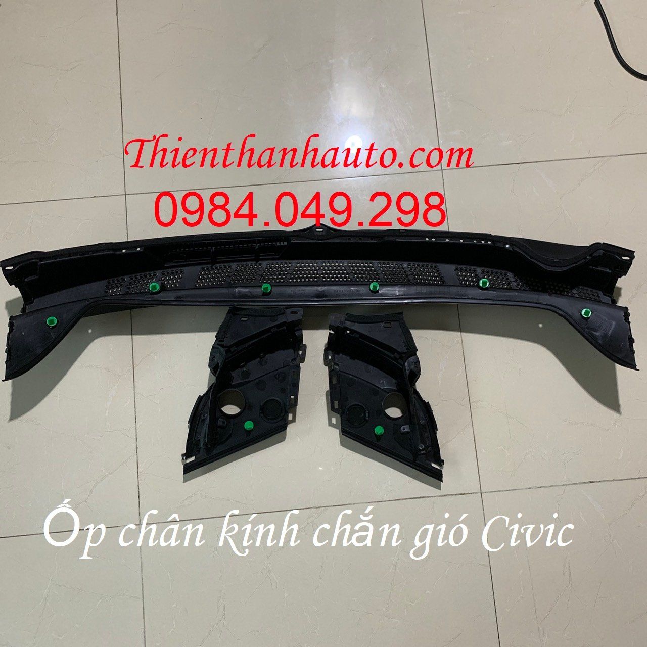 Ốp chân kính chắn gió trước Civic 2006-2012  (máng nhựa chân kính Civic)- Xuất xứ Honda Japan - Thienthanhauto.com