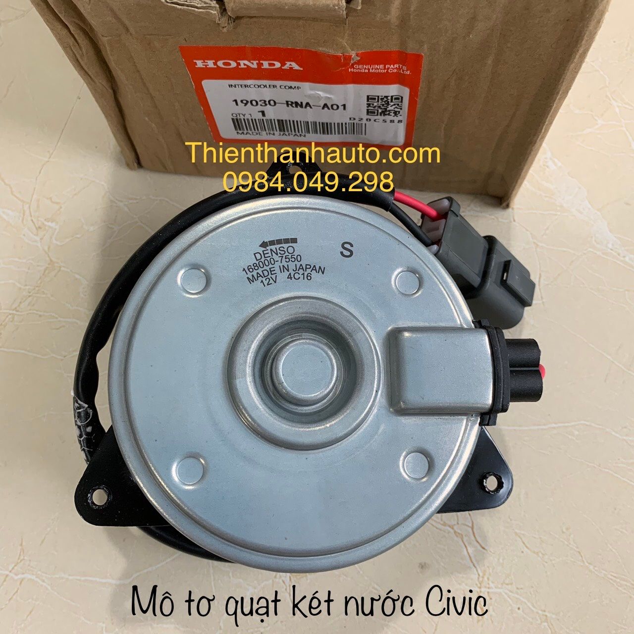 Mô tơ quạt két nước Honda Civic - Xuất xứ Denso Nhật Bản - Thienthanhauto.com