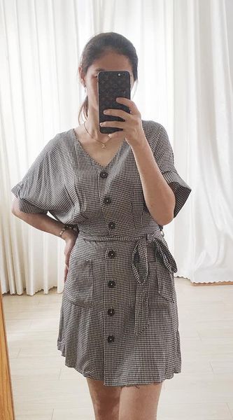  Đầm sơ mi ca rô 