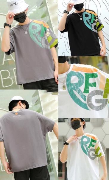  Áo thun cổ tròn form rộng 