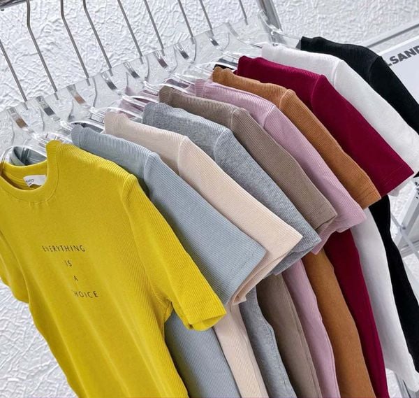  Áo thun gân form ôm 