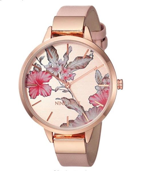  Nine West Women's Floral Dial Strap Watch 