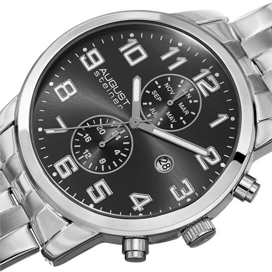  Dong ho Men' August Steiner Quartz Black Dial 