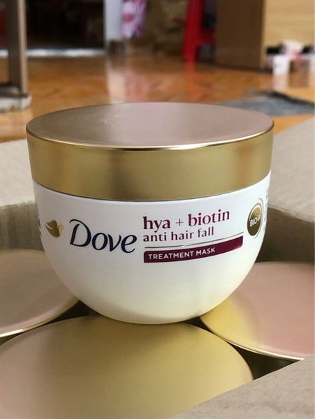  Kem ủ tóc Dove hya+biotin anti hair fall treatment mask 300ML 