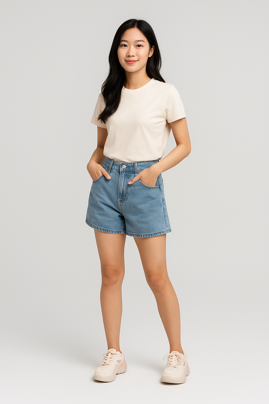  Giày Thể Thao Biti's Helio Teen Nữ Màu Kem BSG008100KEM 