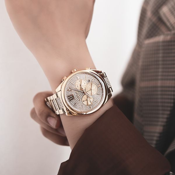  Đồng hồ Michael Kors Women's Jan Chronograph Gold-Tone Stainless Steel Watch 