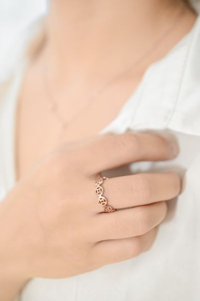  Nhẫn Kim tiền màu hồng 