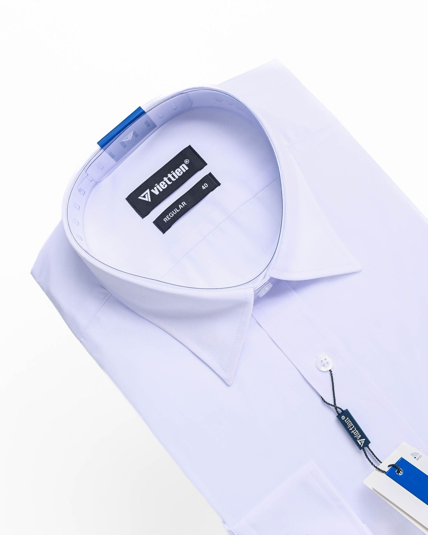  Áo sơ mi Việt Tiến tay dài trắng 