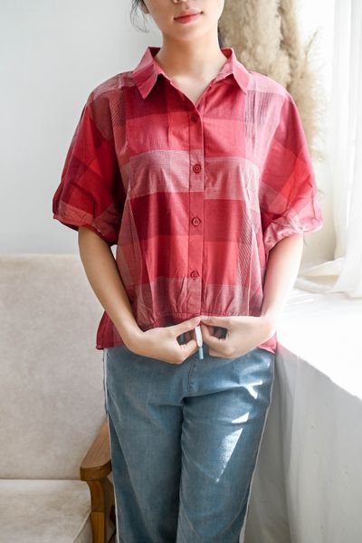  Áo sơ mi ca rô tay ngắn 