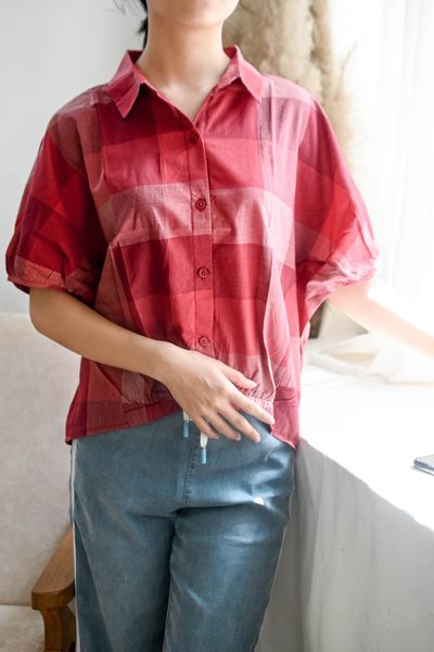  Áo sơ mi ca rô tay ngắn 