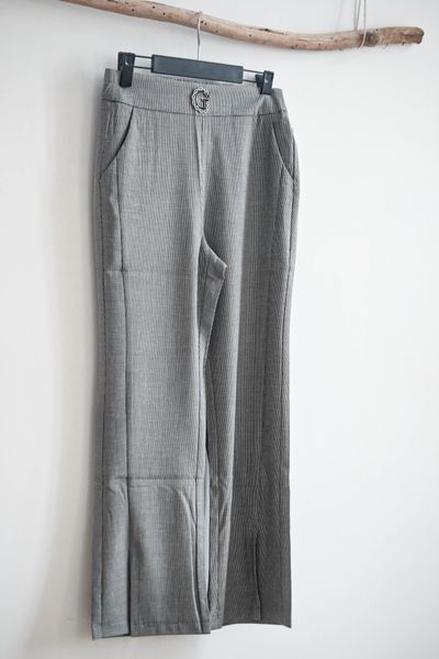  Quần ca rô nữ ống bát xuông 