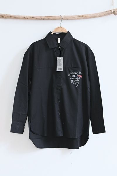  Áo sơ mi nữ tay dài form rộng 