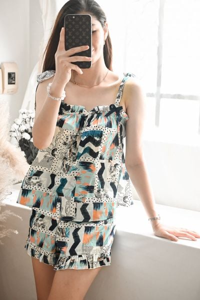  Đồ bộ áo dây quần đùi 