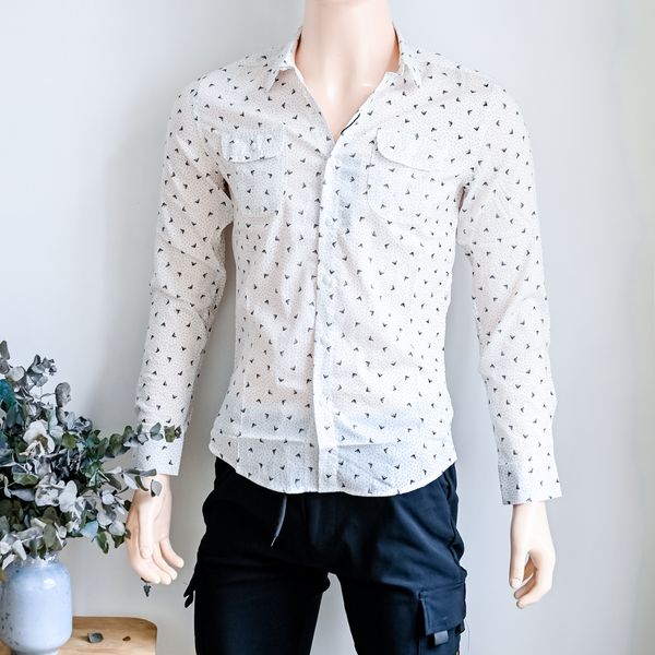  Áo sơ mi tay dài bông 