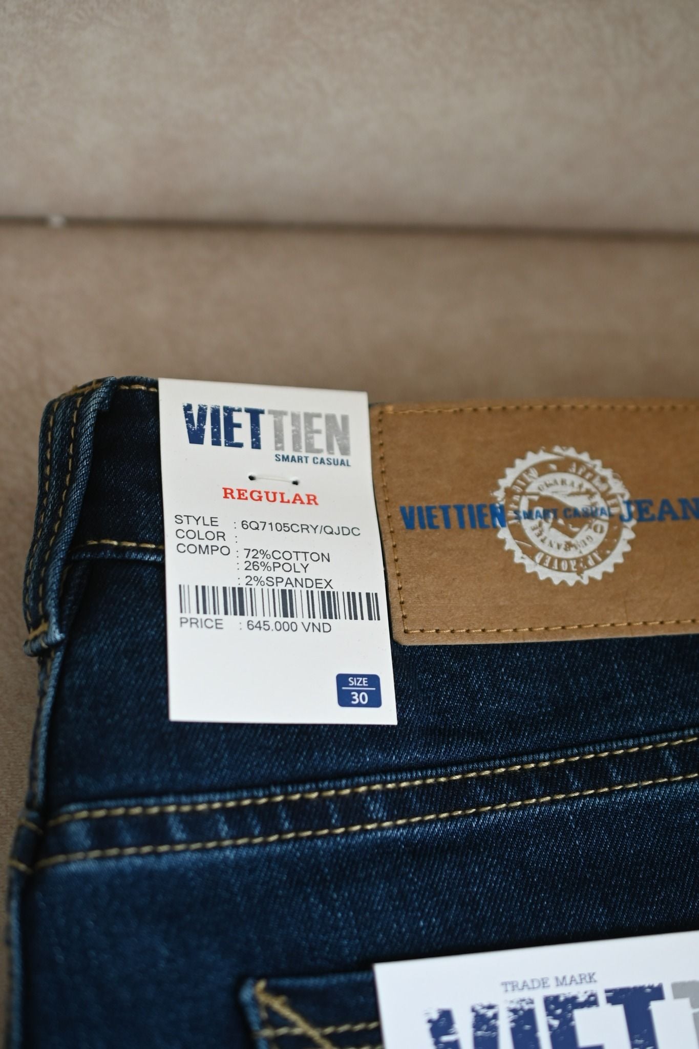  Quần jeans dài nam Việt Tiến Form Regular 